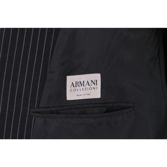Armani Collezioni Charcoal Chalkstripe 3-Btn Wool Suit Blazer Jacket 48R - Picture 8 of 10